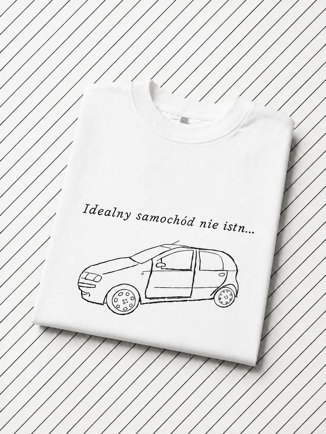 Biała Koszulka Idealny Samochód - obrazek 2